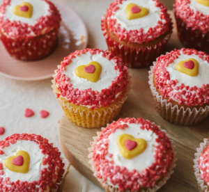 Mellow Yellow Valentines Day Cupcakes