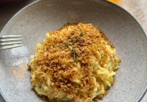 Caramelized Onion Orzotto with crispy breadcrumbs