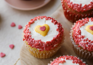 Mellow Yellow Valentines Day Cupcakes