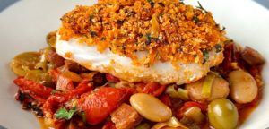 Spanish Style cod traybake