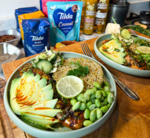 Chilli, Soy & Ginger Honey Salmon with Garlic and Herb Fried rice