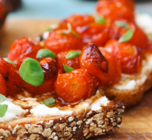 Roasted tomatoes with whipped feta